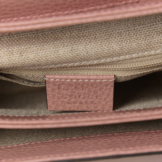 GUCCI Pink Leather Interlocking G Top Handle Shoulder Bag