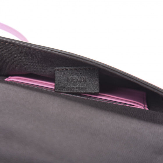 FENDI Pink Leather Baguette Shoulder Bag