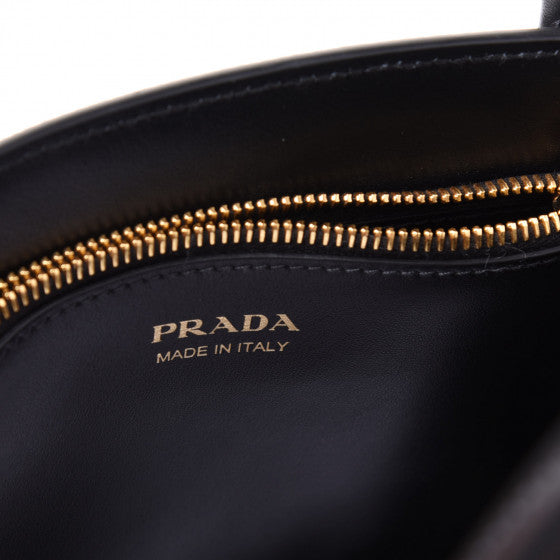 PRADA Black Saffiano Leather Top Handle Shoulder Bag