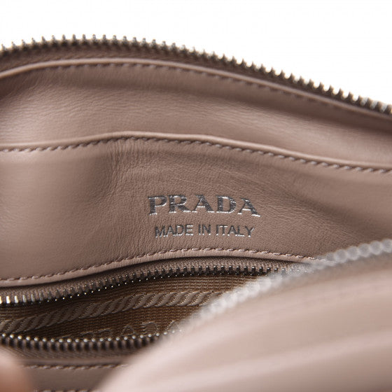 PRADA Beige Quilted Leather Diagramme Shoulder Bag