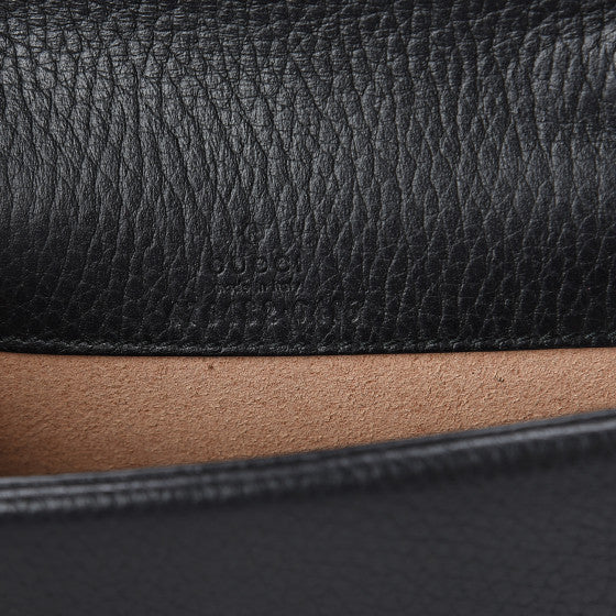 GUCCI Black Leather Super Mini Dionysus Shoulder Bag