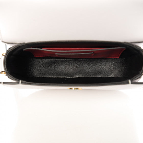 VALENTINO White Leather Small Vlogo Shoulder Bag