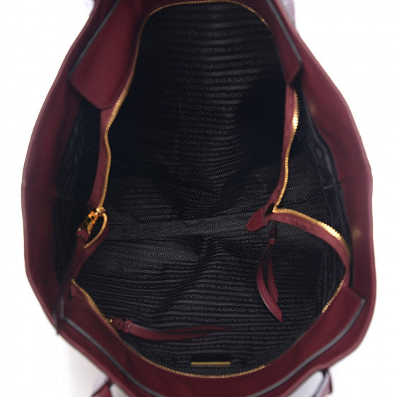 PRADA Burgundy Red Leather Tote Bag