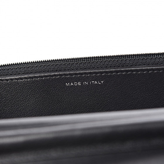 CHANEL Black Chevron Leather Wallet On A Chain Shoulder Bag