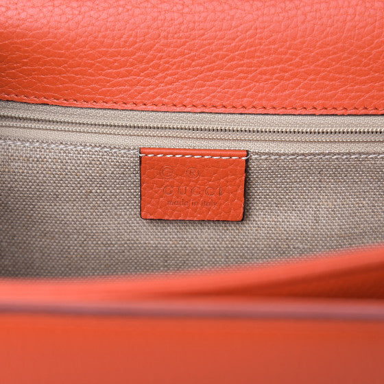 GUCCI Orange Leather Interlocking G Shoulder Bag
