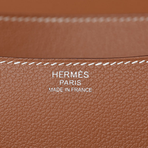 HERMES Brown Leather Constance 24 Shoulder Bag