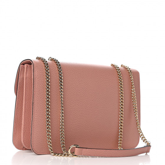 GUCCI Pink Leather Interlocking G Shoulder Bag