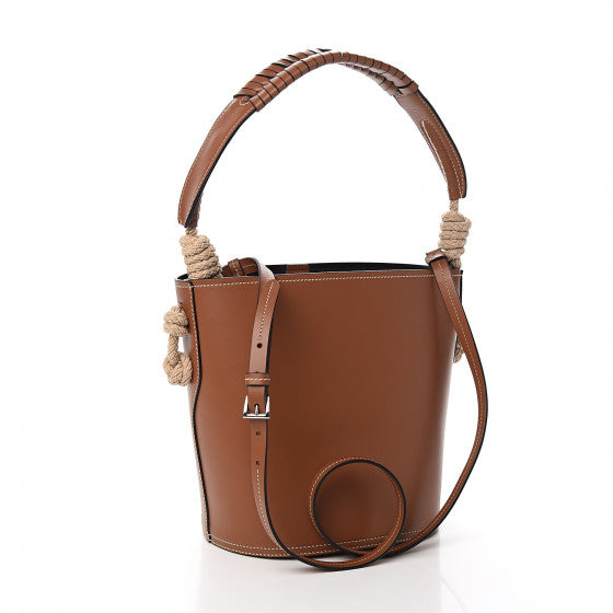 PRADA Brown Leather Bucket Tote Bag