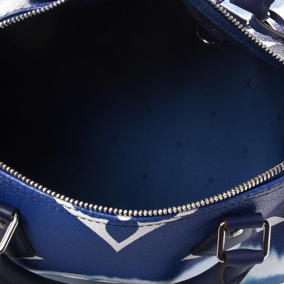 LOUIS VUITTON Blue Monogram Escale Speedy 30 Bandouliere Shoulder Bag