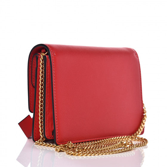 VALENTINO Red Leather VRing Crossbody Bag