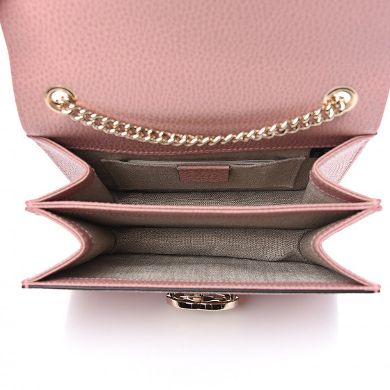GUCCI Pink Leather Interlocking G Shoulder Bag