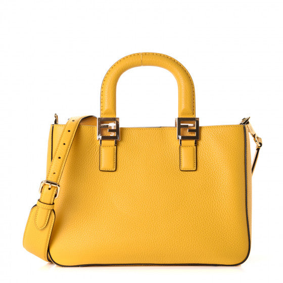 FENDI Yellow Leather FF Tote Bag