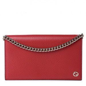 GUCCI Red Leather Betty Wallet Crossbody Bag