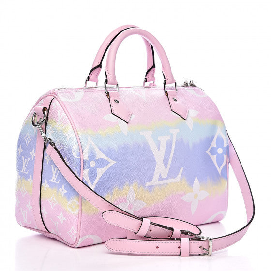 LOUIS VUITTON Pastel Pink Escale Speedy 30 Bandouliere Shoulder Bag