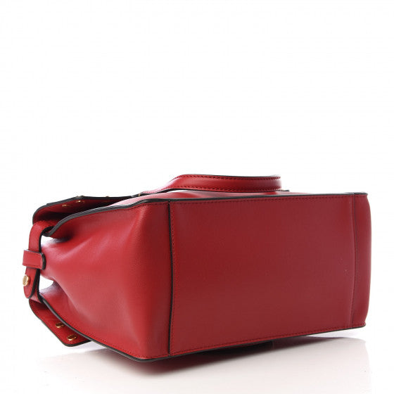 FENDI Red Leather & Zucca Tote Bag