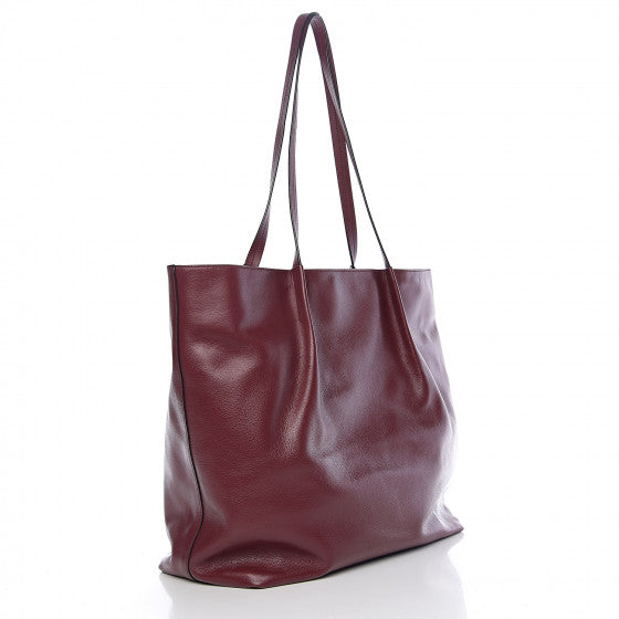 PRADA Burgundy Red Leather Tote Bag