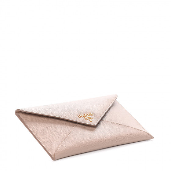 PRADA Beige Leather Envelope Wallet