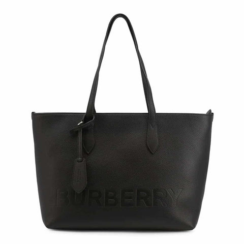 BURBERRY Black Leather Tote Bag