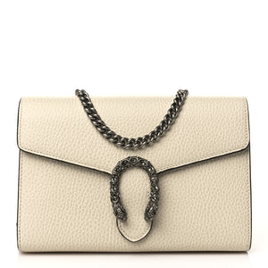 GUCCI White Leather Dionysus Wallet Crossbody Bag