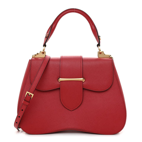 PRADA Red Leather Shoulder Bag