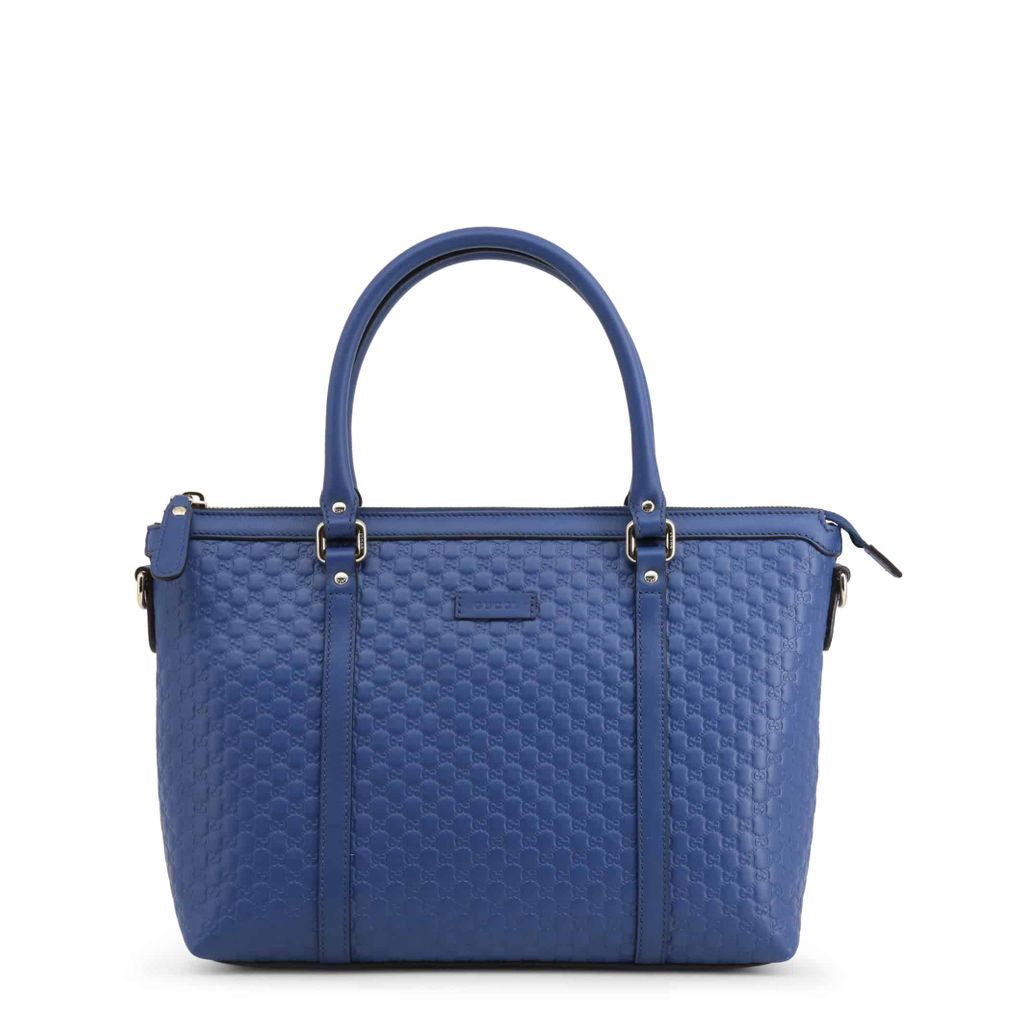 GUCCI Blue Guccissima Leather Tote Bag