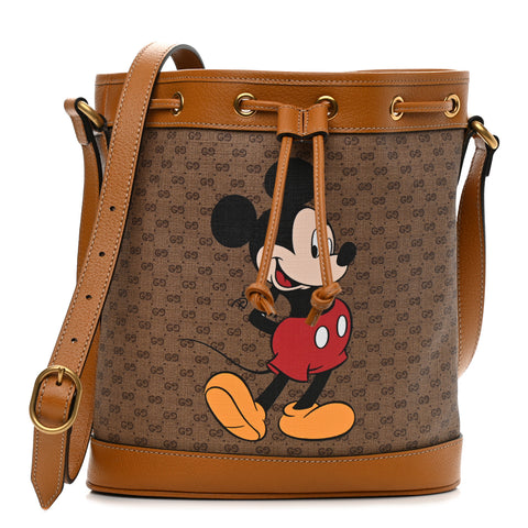 GUCCI x Disney Brown Monogram Bucket Bag