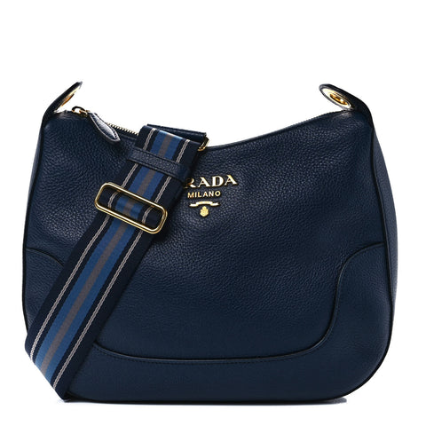 PRADA Blue Leather Shoulder Bag