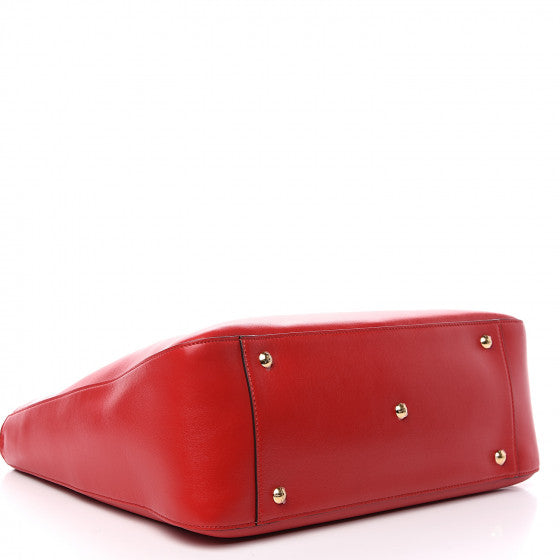 FENDI Red Leather FF Tote Bag