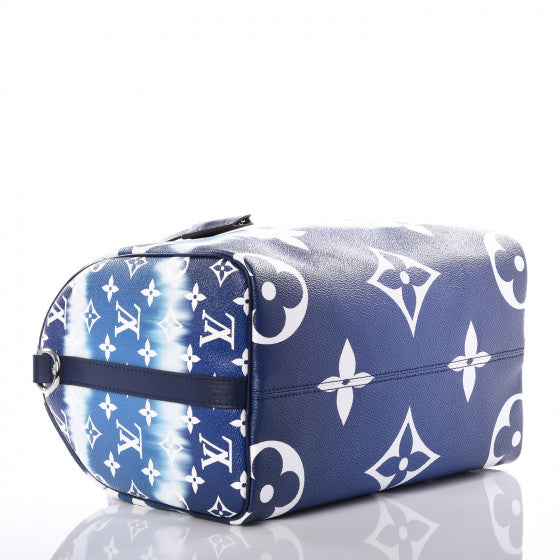 LOUIS VUITTON Blue Monogram Escale Speedy 30 Bandouliere Shoulder Bag