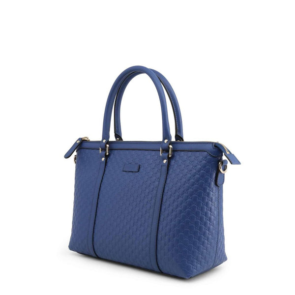 GUCCI Blue Guccissima Leather Tote Bag