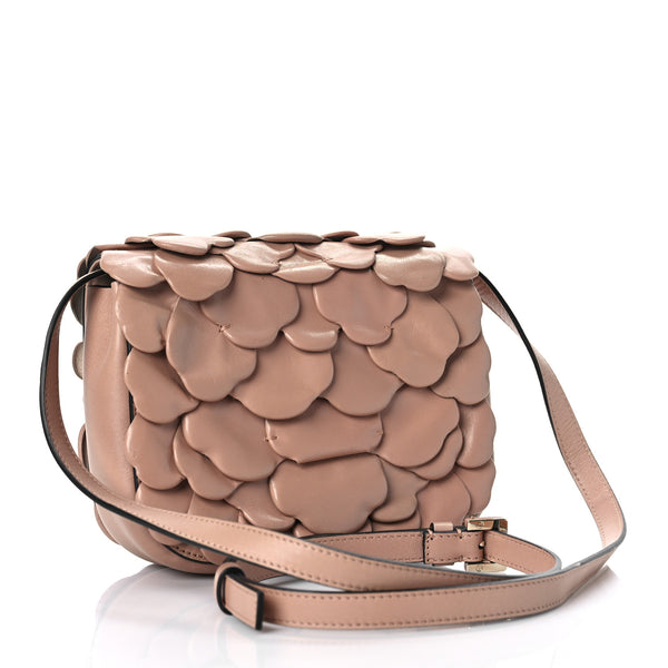 VALENTINO Beige Leather Rose Crossbody Bag