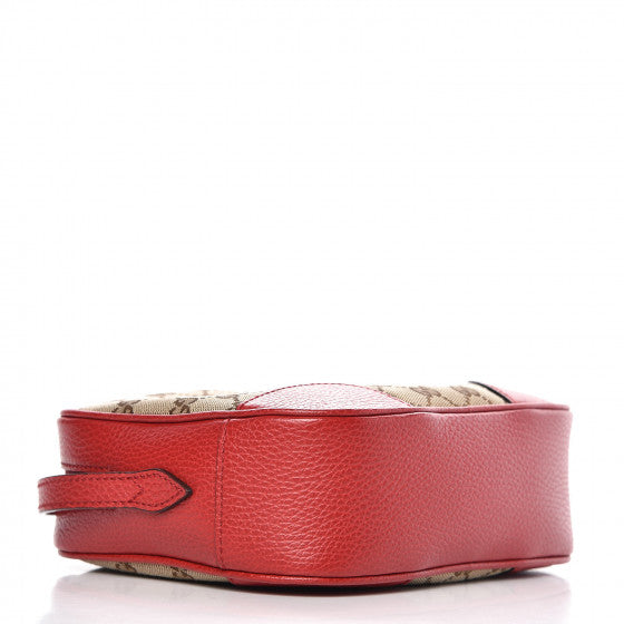GUCCI Monogram & Red Leather Bree Crossbody Shoulder Bag